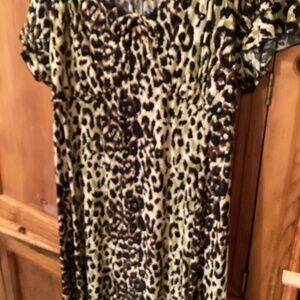 Retro Vintage Leopard Dress Size 1X